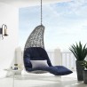 Modway Landscape Hanging Chaise Lounge Outdoor Patio Swing Chair in Light Gray Navy - Lifestyle