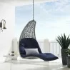 Modway Landscape Hanging Chaise Lounge Outdoor Patio Swing Chair in Light Gray Navy - Lifestyle - Modway Landscape Hanging Chaise Lounge Outdoor Patio Swing Chair in Light Gray Navy - Lifestyle