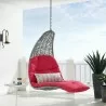 Modway Landscape Hanging Chaise Lounge Outdoor Patio Swing Chair in Light Gray Red - Lifestyle - Modway Landscape Hanging Chaise Lounge Outdoor Patio Swing Chair in Light Gray Red - Lifestyle