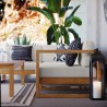 Modway Upland Outdoor Patio Teak Wood 5-Piece Sectional Sofa Set - Natural White - Lifestyle