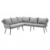 Modway Endeavor Outdoor Patio Wicker Rattan Sectional Sofa - Gray Gray - Front Angle