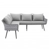 Modway Endeavor Outdoor Patio Wicker Rattan Sectional Sofa - Gray Gray - Side Angle