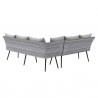 Modway Endeavor Outdoor Patio Wicker Rattan Sectional Sofa - Gray Gray - Back Angle
