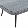 Modway Endeavor Outdoor Patio Wicker Rattan Square Coffee Table - Gray - Closeup Top Angle