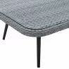 Modway Endeavor Outdoor Patio Wicker Rattan Square Coffee Table - Gray - Closeup Top Angle - Modway Endeavor Outdoor Patio Wicker Rattan Square Coffee Table - Gray - Closeup Top Angle