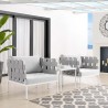 Modway Harmony 3-Piece Sunbrella® Outdoor Patio Aluminum Seating Set in Gray Gray - Lifestyle