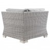 Modway Conway Outdoor Patio Wicker Rattan Corner Chair in Light Gray Gray - Back Angle
