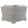 Modway Conway Outdoor Patio Wicker Rattan Corner Chair in Light Gray Gray - Back Angle - Modway Conway Outdoor Patio Wicker Rattan Corner Chair in Light Gray Gray - Back Angle
