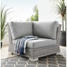 Modway Conway Outdoor Patio Wicker Rattan Corner Chair in Light Gray Gray - Lifestyle