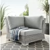 Modway Conway Outdoor Patio Wicker Rattan Corner Chair in Light Gray Gray - Lifestyle - Modway Conway Outdoor Patio Wicker Rattan Corner Chair in Light Gray Gray - Lifestyle