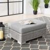 Modway Conway Outdoor Patio Wicker Rattan Ottoman in Light Gray Gray - Lifestyle