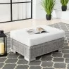 Modway Conway Outdoor Patio Wicker Rattan Ottoman in Light Gray White - Lifestyle - Modway Conway Outdoor Patio Wicker Rattan Ottoman in Light Gray White - Lifestyle