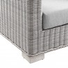 Modway Conway Outdoor Patio Wicker Rattan Armchair in Light Gray Gray - Seat Closeup Angle