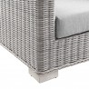 Modway Conway Outdoor Patio Wicker Rattan Armchair in Light Gray Gray - Seat Closeup Angle - Modway Conway Outdoor Patio Wicker Rattan Armchair in Light Gray Gray - Seat Closeup Angle