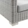 Modway Conway Outdoor Patio Wicker Rattan Armchair in Light Gray Gray - Seat Closeup Angle - Modway Conway Outdoor Patio Wicker Rattan Armchair in Light Gray Gray - Seat Closeup Angle