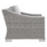 Modway Conway Outdoor Patio Wicker Rattan Armchair in Light Gray Gray - Side Angle