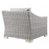 Modway Conway Outdoor Patio Wicker Rattan Armchair in Light Gray Gray - Back Side Angle