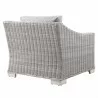 Modway Conway Outdoor Patio Wicker Rattan Armchair in Light Gray Gray - Back Side Angle - Modway Conway Outdoor Patio Wicker Rattan Armchair in Light Gray Gray - Back Side Angle
