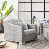 Modway Conway Outdoor Patio Wicker Rattan Armchair in Light Gray Gray - Lifestyle