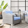 Modway Conway Outdoor Patio Wicker Rattan Armchair in Light Gray Light Blue - Lifestyle