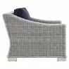 Modway Conway Outdoor Patio Wicker Rattan Armchair in Light Gray Navy - Side Angle - Modway Conway Outdoor Patio Wicker Rattan Armchair in Light Gray Navy - Side Angle