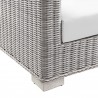 Modway Conway Outdoor Patio Wicker Rattan Armchair in Light Gray White - Base Angle