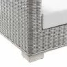 Modway Conway Outdoor Patio Wicker Rattan Armchair in Light Gray White - Base Angle - Modway Conway Outdoor Patio Wicker Rattan Armchair in Light Gray White - Base Angle