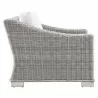 Modway Conway Outdoor Patio Wicker Rattan Armchair in Light Gray White - Side Angle - Modway Conway Outdoor Patio Wicker Rattan Armchair in Light Gray White - Side Angle