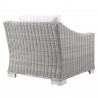 Modway Conway Outdoor Patio Wicker Rattan Armchair in Light Gray White - Back Side Angle