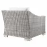 Modway Conway Outdoor Patio Wicker Rattan Armchair in Light Gray White - Back Side Angle - Modway Conway Outdoor Patio Wicker Rattan Armchair in Light Gray White - Back Side Angle