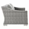 Modway Conway Outdoor Patio Wicker Rattan Loveseat in Light Gray Gray - Side Angle - Modway Conway Outdoor Patio Wicker Rattan Loveseat in Light Gray Gray - Side Angle
