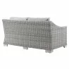 Modway Conway Outdoor Patio Wicker Rattan Loveseat in Light Gray Gray - Back Side Angle - Modway Conway Outdoor Patio Wicker Rattan Loveseat in Light Gray Gray - Back Side Angle