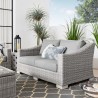 Modway Conway Outdoor Patio Wicker Rattan Loveseat in Light Gray Gray - Lifestyle
