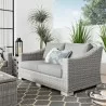 Modway Conway Outdoor Patio Wicker Rattan Loveseat in Light Gray Gray - Lifestyle - Modway Conway Outdoor Patio Wicker Rattan Loveseat in Light Gray Gray - Lifestyle
