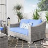 Modway Conway Outdoor Patio Wicker Rattan Loveseat in Light Gray Light Blue - Lifestyle