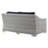 Modway Conway Outdoor Patio Wicker Rattan Loveseat - Light Gray Navy - Back Side Angle - Modway Conway Outdoor Patio Wicker Rattan Loveseat - Light Gray Navy - Back Side Angle