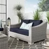 Modway Conway Outdoor Patio Wicker Rattan Loveseat - Light Gray Navy - Lifestyle - Modway Conway Outdoor Patio Wicker Rattan Loveseat - Light Gray Navy - Lifestyle