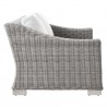 Modway Conway Outdoor Patio Wicker Rattan Loveseat - Light Gray White - Side Angle