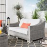 Modway Conway Outdoor Patio Wicker Rattan Loveseat - Light Gray White - Lifestyle