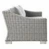 Modway Conway Outdoor Patio Wicker Rattan Sofa - Light Gray Gray - Side Angle - Modway Conway Outdoor Patio Wicker Rattan Sofa - Light Gray Gray - Side Angle