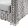 Modway Conway Outdoor Patio Wicker Rattan Sofa - Light Gray Gray - Base Angle - Modway Conway Outdoor Patio Wicker Rattan Sofa - Light Gray Gray - Base Angle