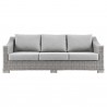 Modway Conway Outdoor Patio Wicker Rattan Sofa - Light Gray Gray - Front Angle - Modway Conway Outdoor Patio Wicker Rattan Sofa - Light Gray Gray - Front Angle