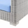 Modway Conway Outdoor Patio Wicker Rattan Sofa - Light Gray Light Blue - Base Angle - Modway Conway Outdoor Patio Wicker Rattan Sofa - Light Gray Light Blue - Base Angle