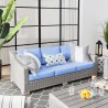 Modway Conway Outdoor Patio Wicker Rattan Sofa - Light Gray Light Blue - Lifestyle