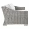 Modway Conway Outdoor Patio Wicker Rattan Sofa in Light Gray White - Side Angle - Modway Conway Outdoor Patio Wicker Rattan Sofa in Light Gray White - Side Angle