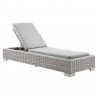 Modway Conway Outdoor Patio Wicker Rattan Chaise Lounge in Light Gray Gray - Reclined in Front Side Angle - Modway Conway Outdoor Patio Wicker Rattan Chaise Lounge in Light Gray Gray - Reclined in Front Side Angle