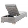 Modway Conway Outdoor Patio Wicker Rattan Chaise Lounge in Light Gray Gray - Reclined in Back Side Angle - Modway Conway Outdoor Patio Wicker Rattan Chaise Lounge in Light Gray Gray - Reclined in Back Side Angle