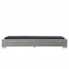 Modway Conway Outdoor Patio Wicker Rattan Chaise Lounge in Light Gray Navy - Front Angle - Modway Conway Outdoor Patio Wicker Rattan Chaise Lounge in Light Gray Navy - Front Angle
