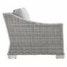 Modway Conway Outdoor Patio Wicker Rattan Left-Arm Chair in Light Gray Gray - Side Angle - Modway Conway Outdoor Patio Wicker Rattan Left-Arm Chair in Light Gray Gray - Side Angle