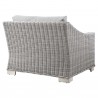 Modway Conway Outdoor Patio Wicker Rattan Left-Arm Chair in Light Gray Gray - Back Side Angle
